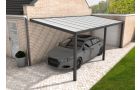 Aluminium aanbouwcarport Velvetline antraciet - Polycarbonaat dak - 300x700 cm