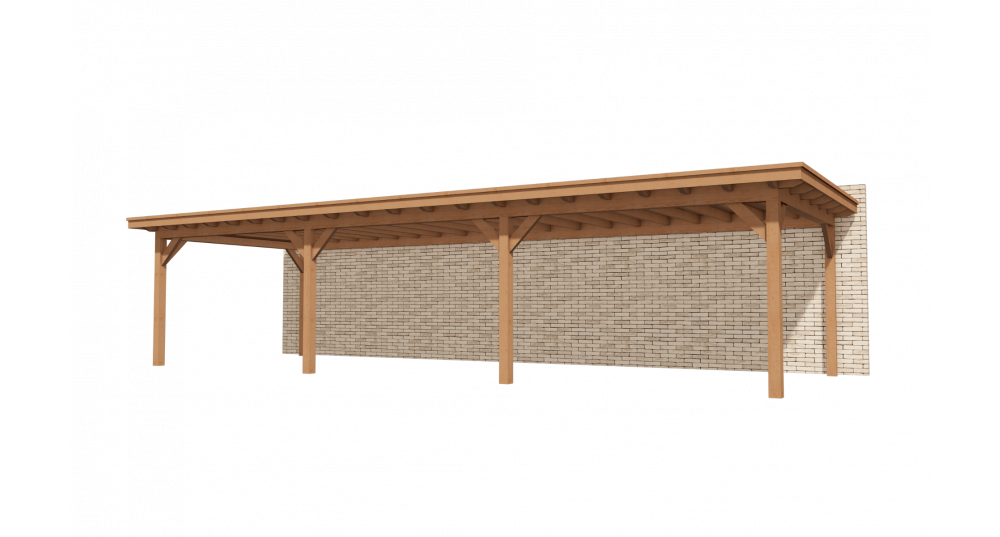 Houten overkapping Elegante 900x300 cm - Aanbouw