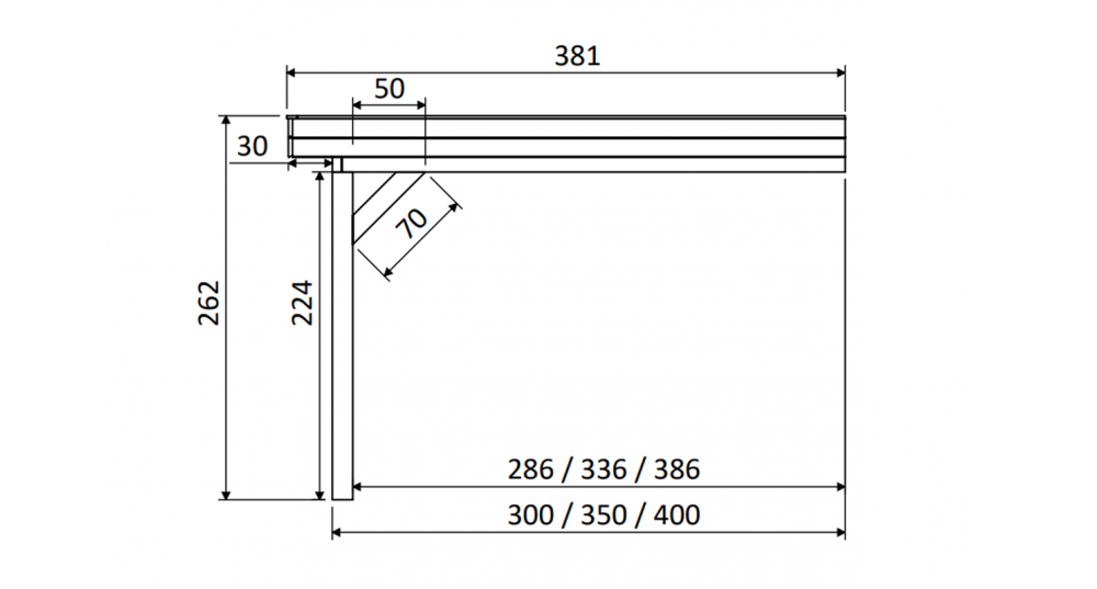 Aanbouwveranda Sublime plat dak - 1500 x 400 cm