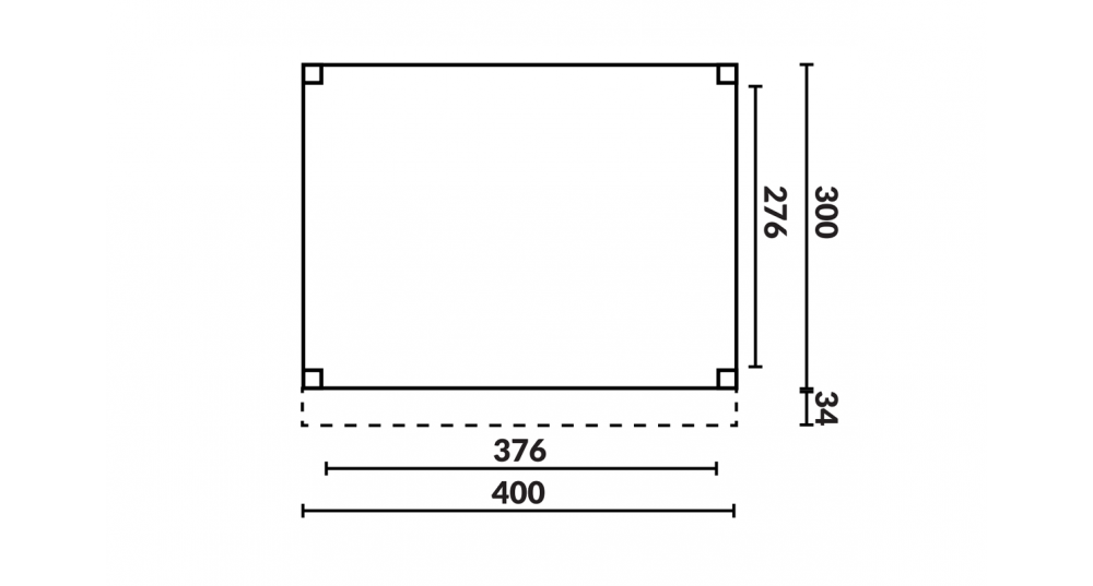 DHZ Buitenverblijf Easyline Platdak - 400 x 300 cm