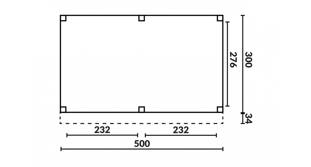 DHZ Buitenverblijf Easyline Platdak - 500 x 300 cm