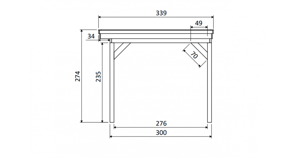 DHZ Buitenverblijf Easyline Platdak - 700 x 300 cm