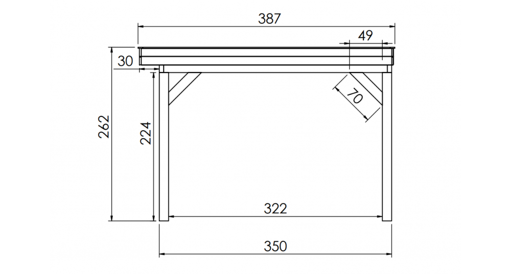 Buitenverblijf Sublime Plat dak - 300 x 350 cm