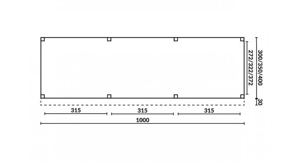 Buitenverblijf Sublime Plat dak - 1000 x 400 cm